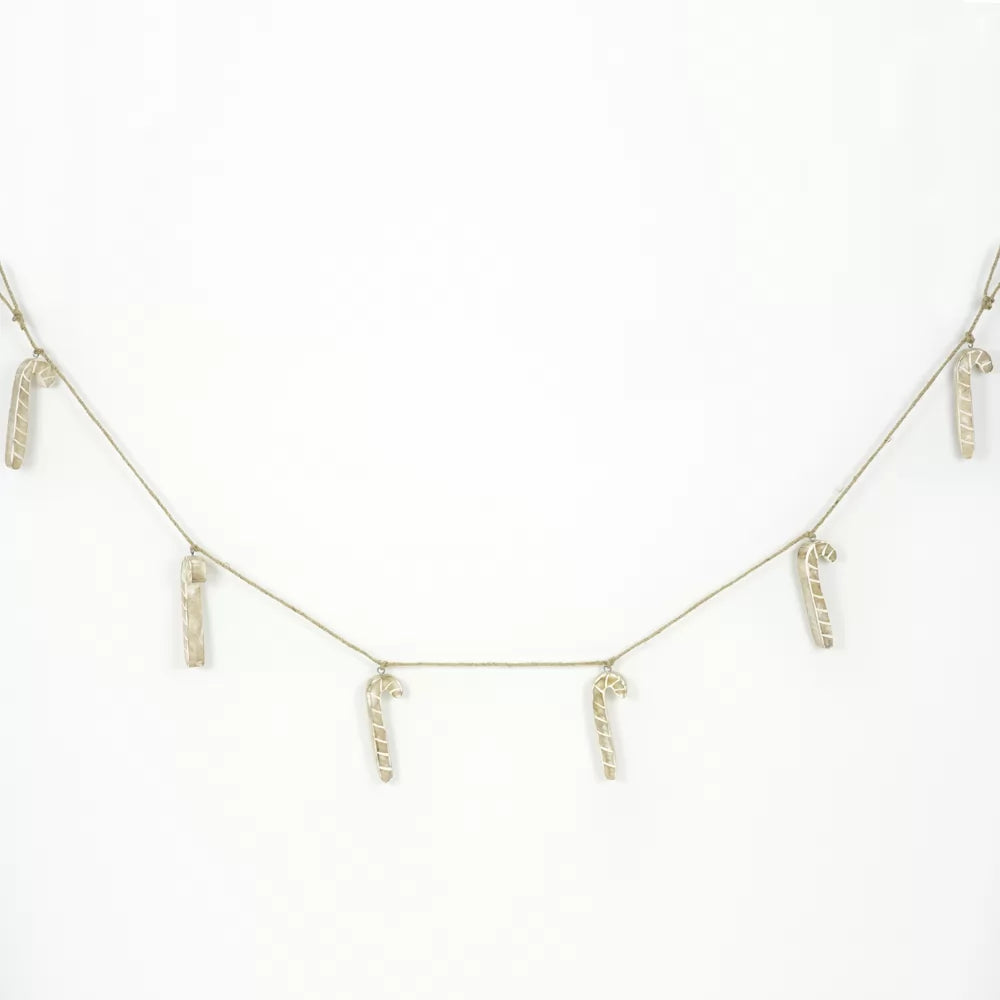 Candy Canes Mango Wood Garland