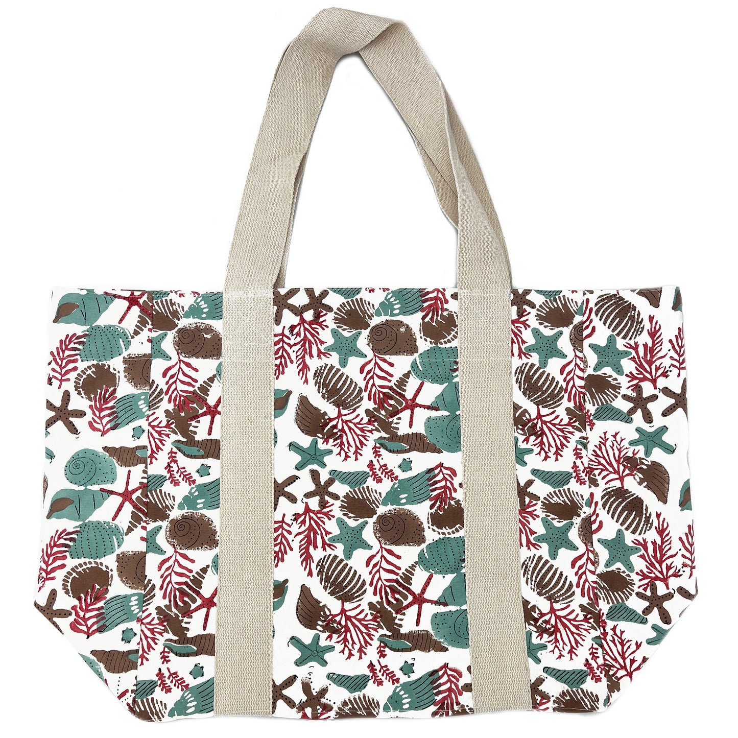 Coral Reef Block-Printed Canvas Bag