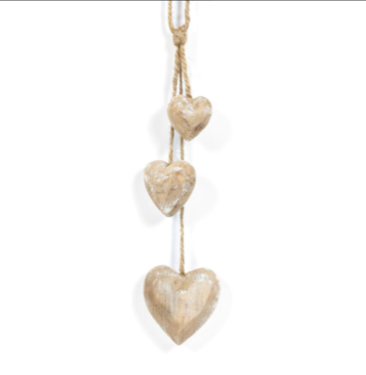 Natural wood heart dangles