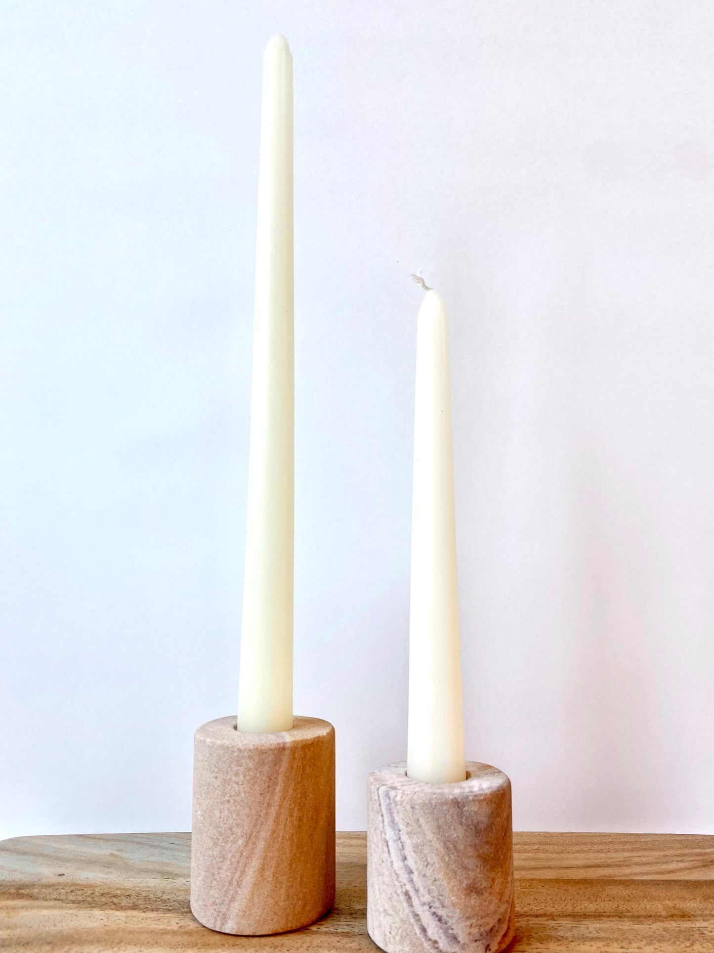 marble taper holders, set of 2