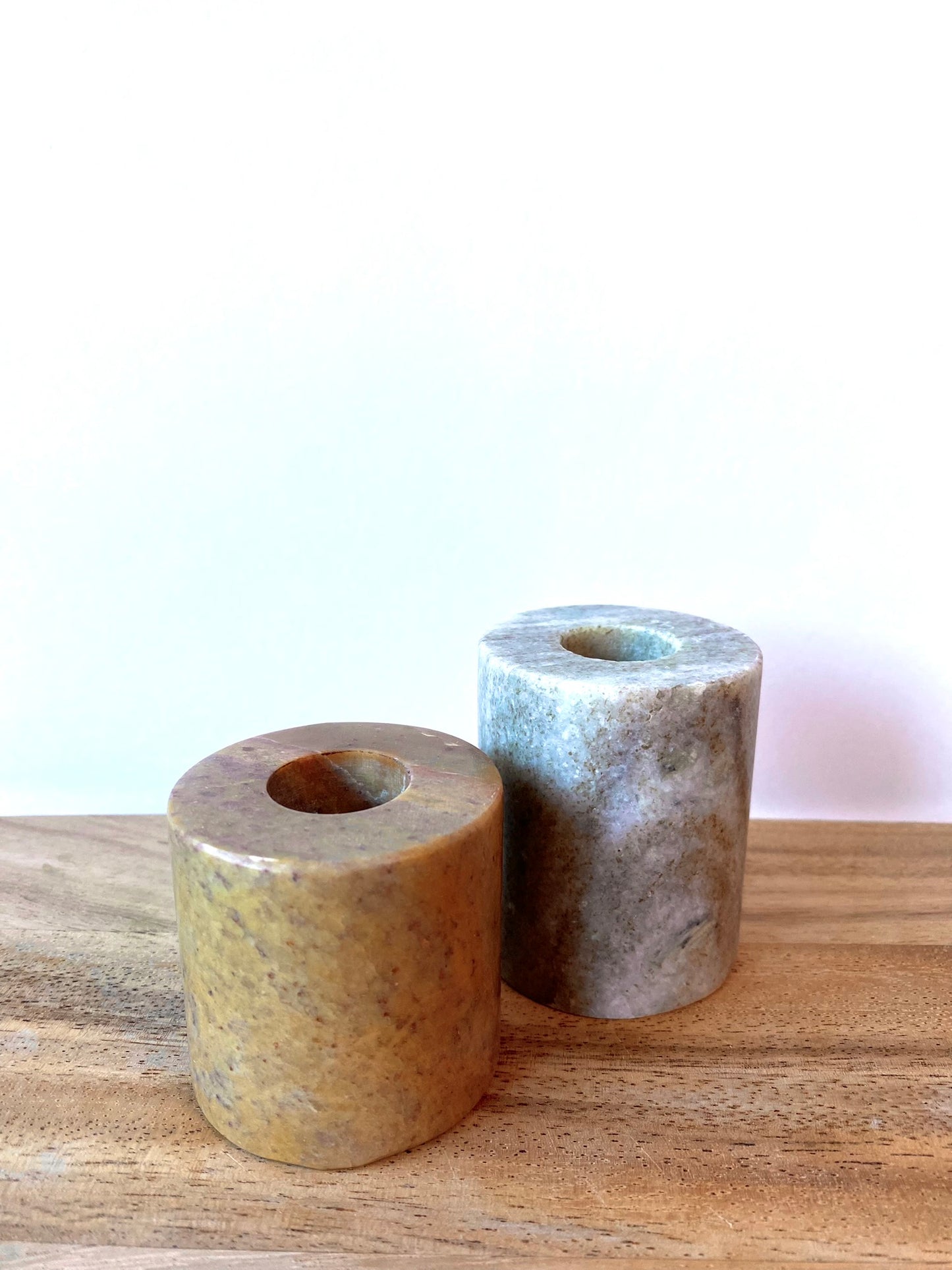 marble taper holders, set of 2