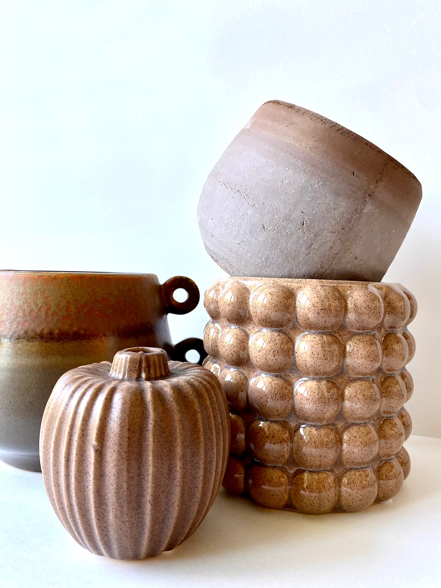 terracotta planter with whitewash finish