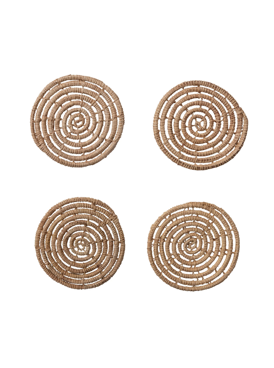 hand-woven palm coasters, set of 4