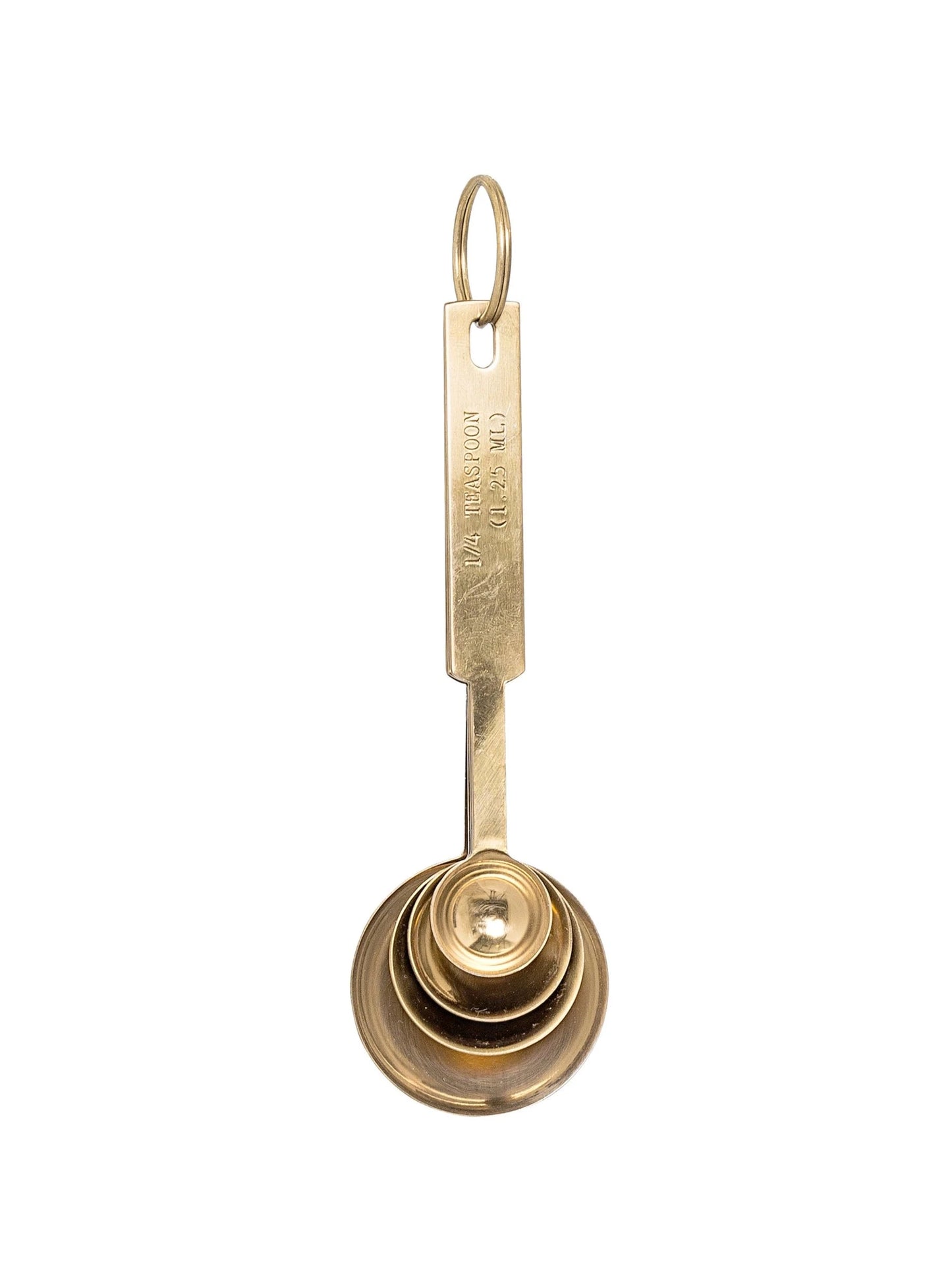 gold measuring spoons, set of 4