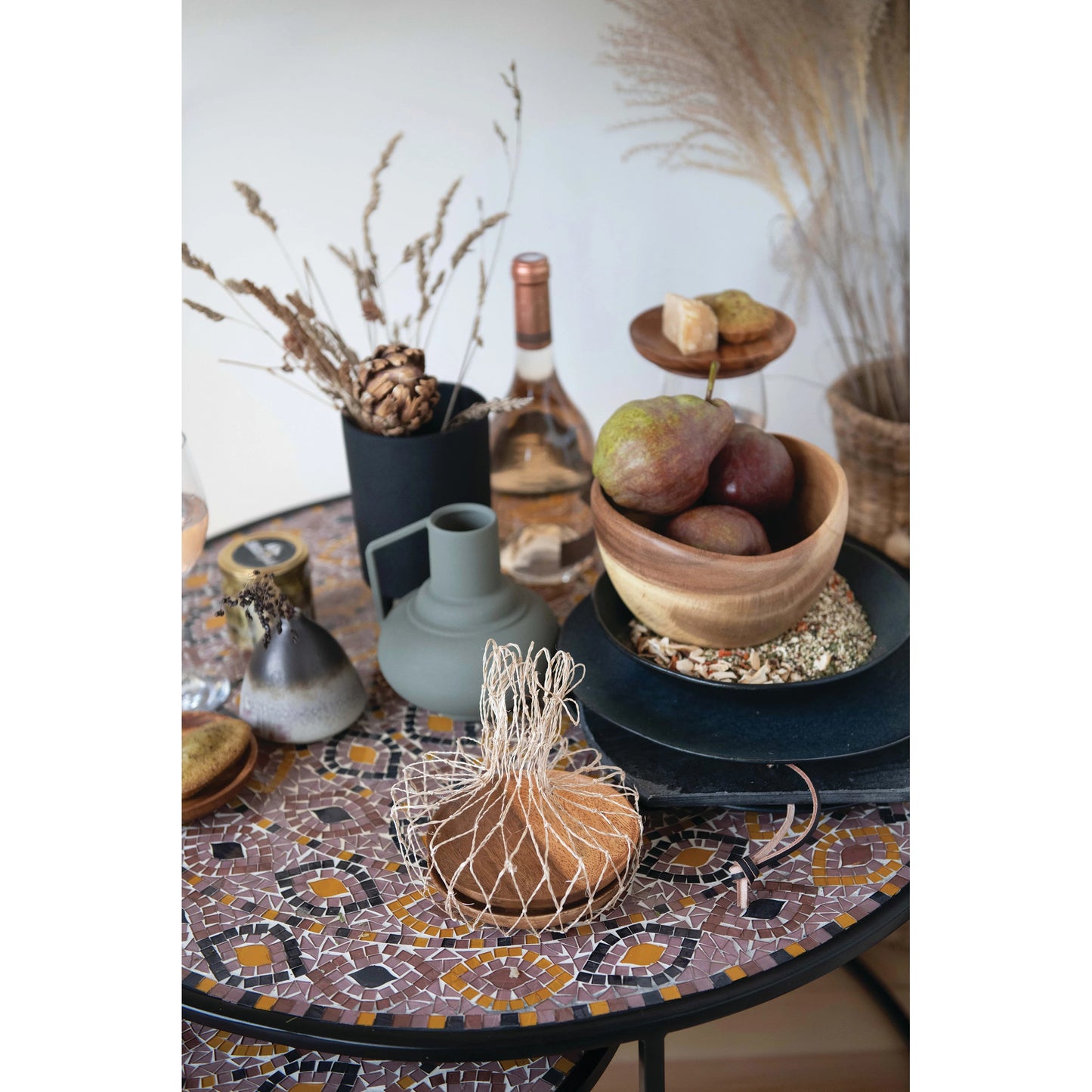 textured metal vase with handle