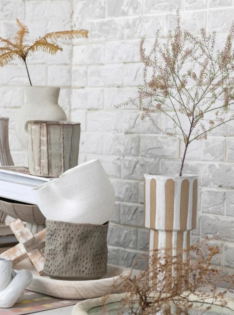 striped vase