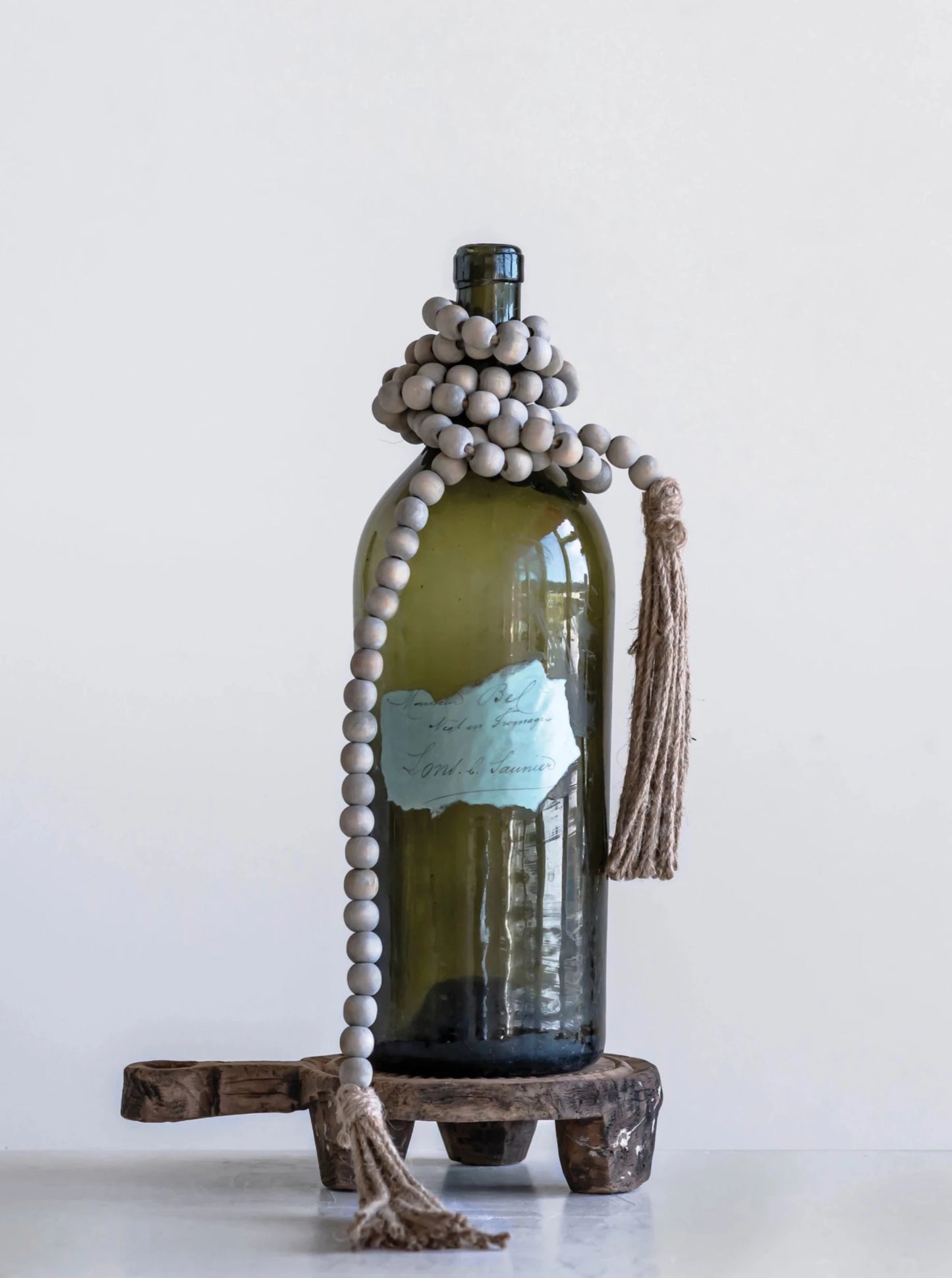 grey wood bead garland