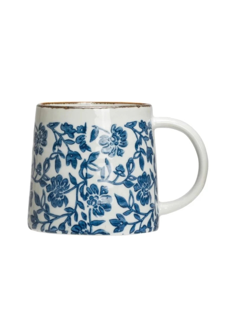 hand-stamped stoneware mug, 3 styles