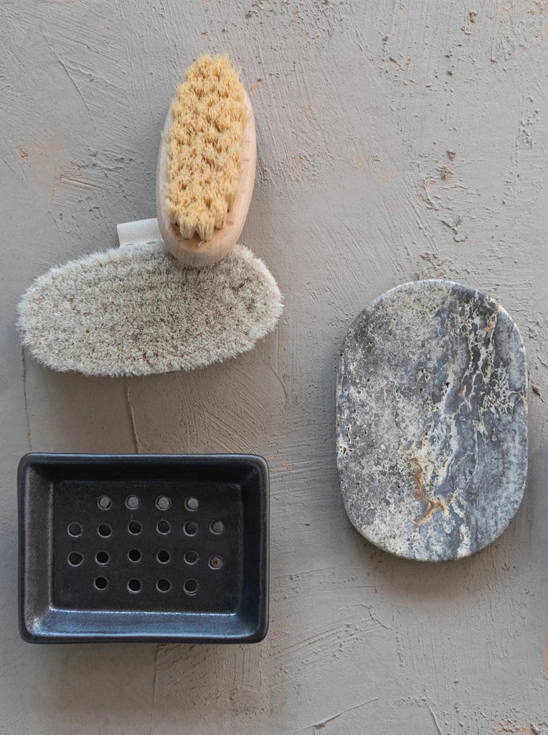 oval travertine soap/trinket dish