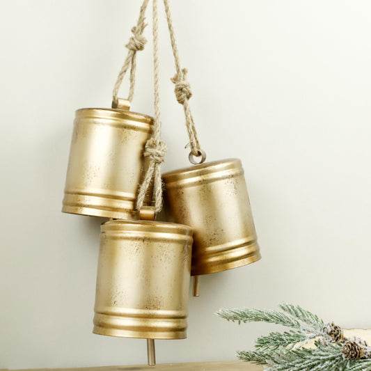 Extra Large Gold Hanging Antique Bells
