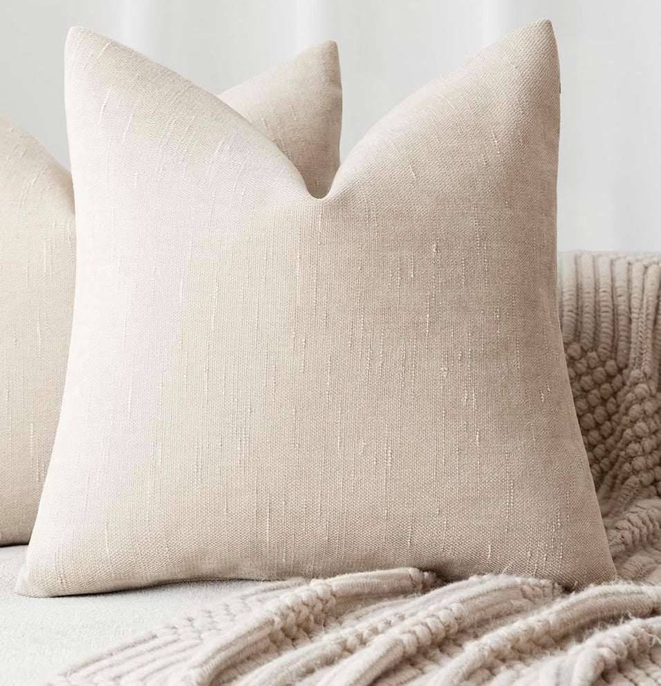 Soft beige pillow cover