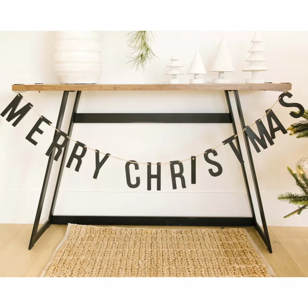 Ironshore MERRY CHRISTMAS Wood Bead Garland