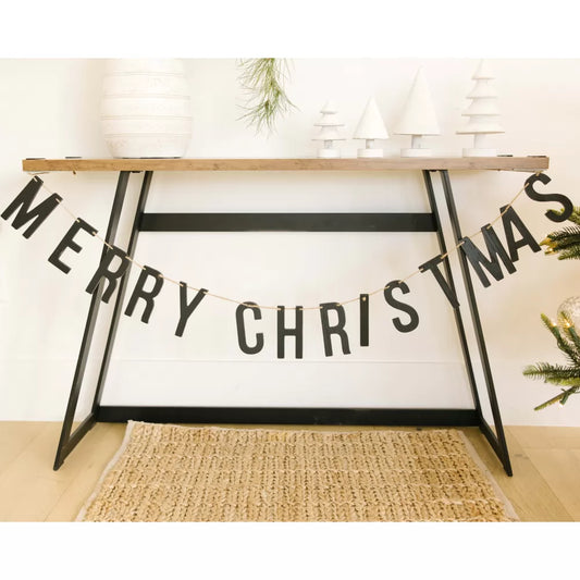 Ironshore MERRY CHRISTMAS Wood Bead Garland