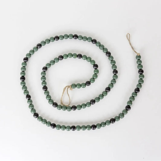 Green & Black Wood Bead Garland