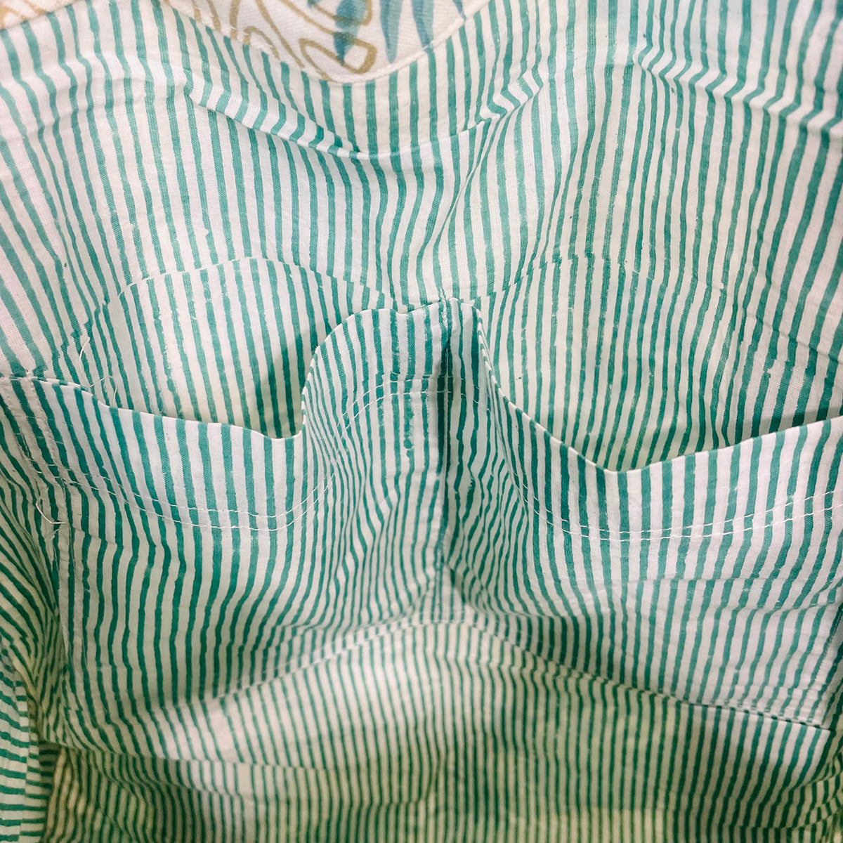 Paradise Palms Block-Printed Canvas Bag