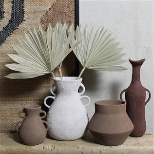 Stoneware Vase with Double Handle