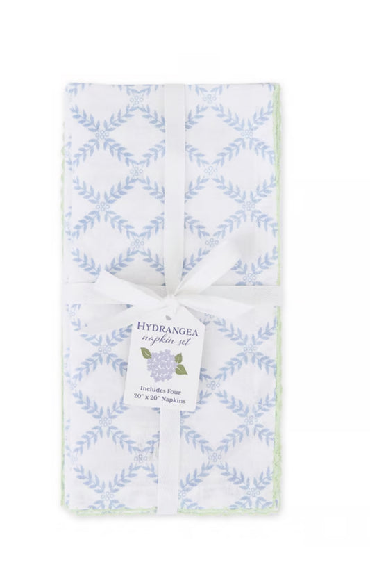BLUE TRELLIS PRINTED NAPKIN SET OF 4