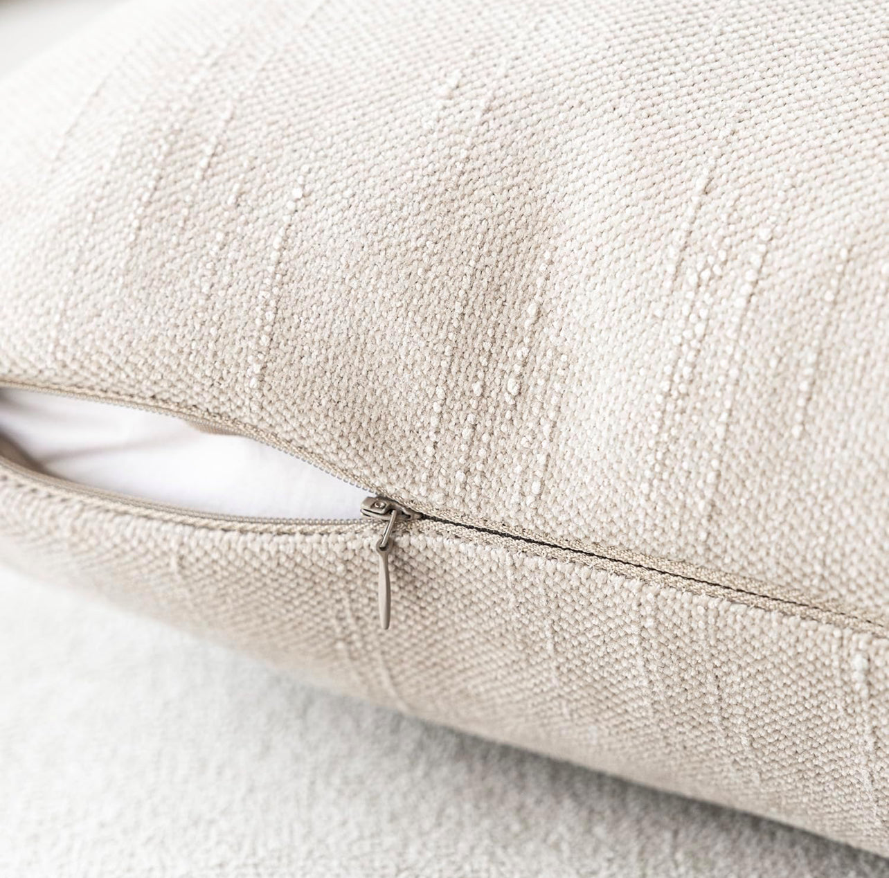 Soft beige pillow cover
