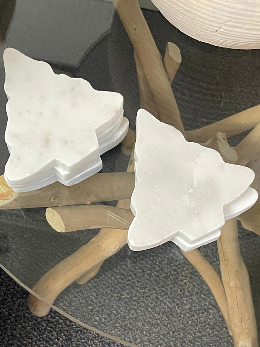 White Marble Tree Coaster