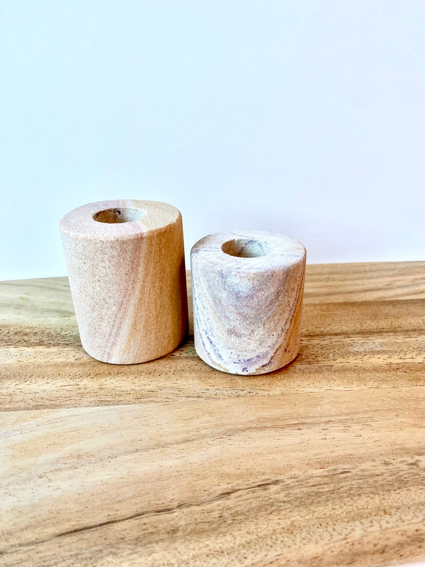 marble taper holders, set of 2