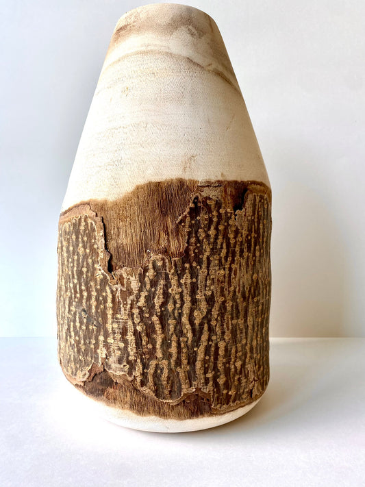 paulownia wood vase with live edge