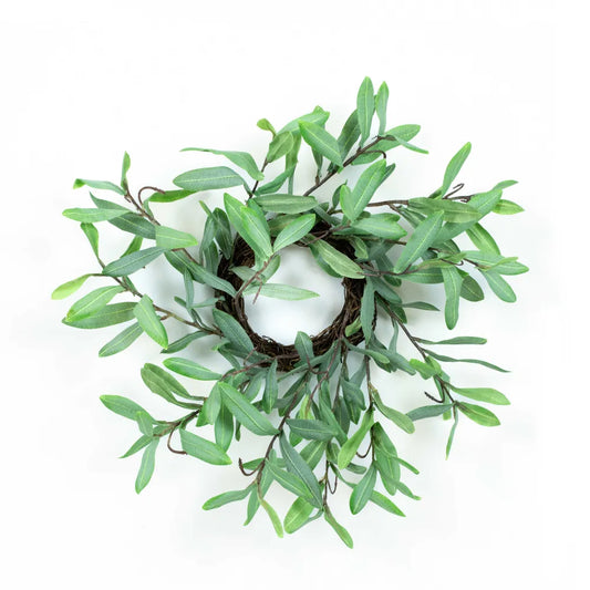 12" Faux Olive Candle Wreath