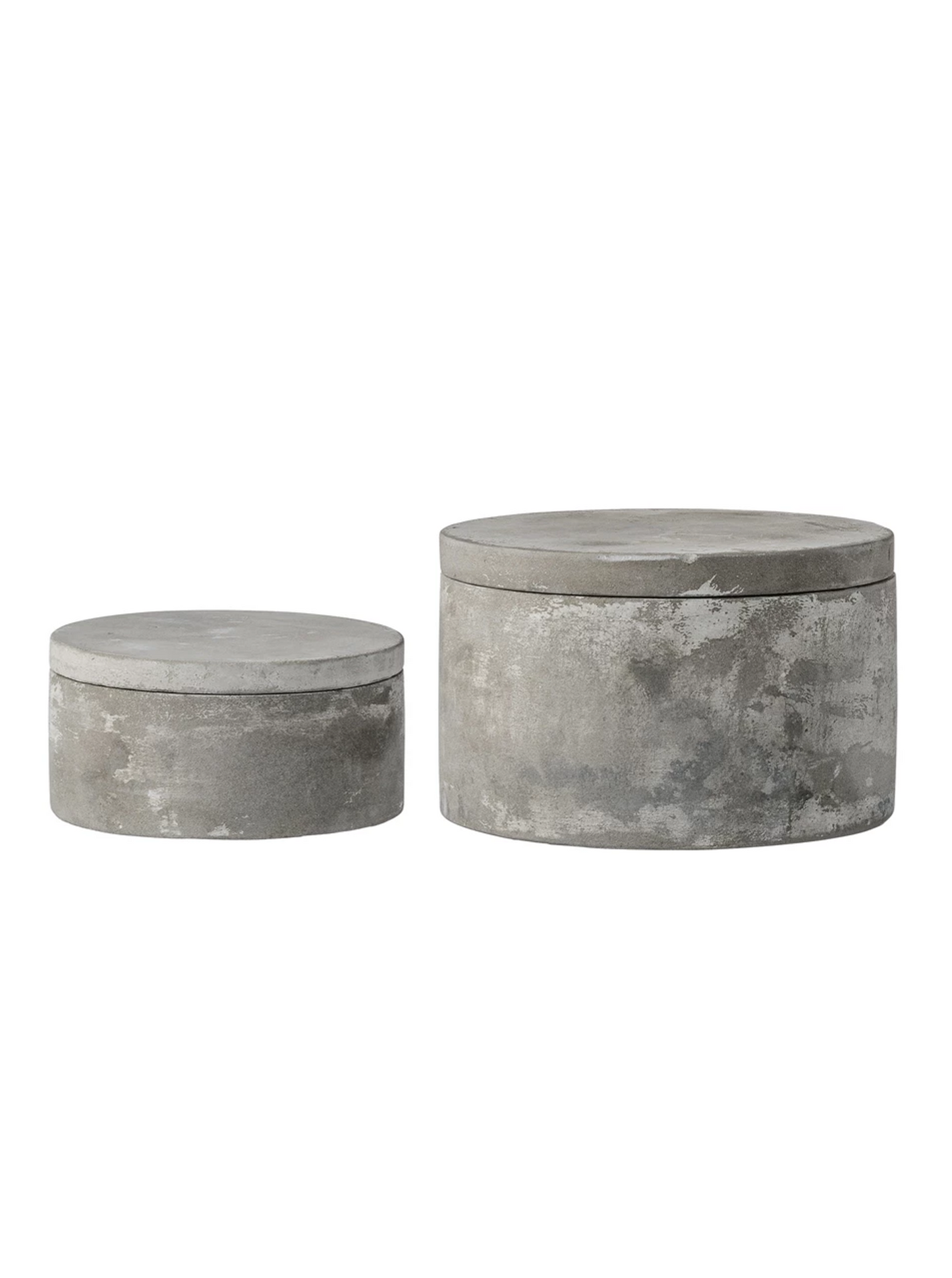 Cement boxes with lids, set of 2