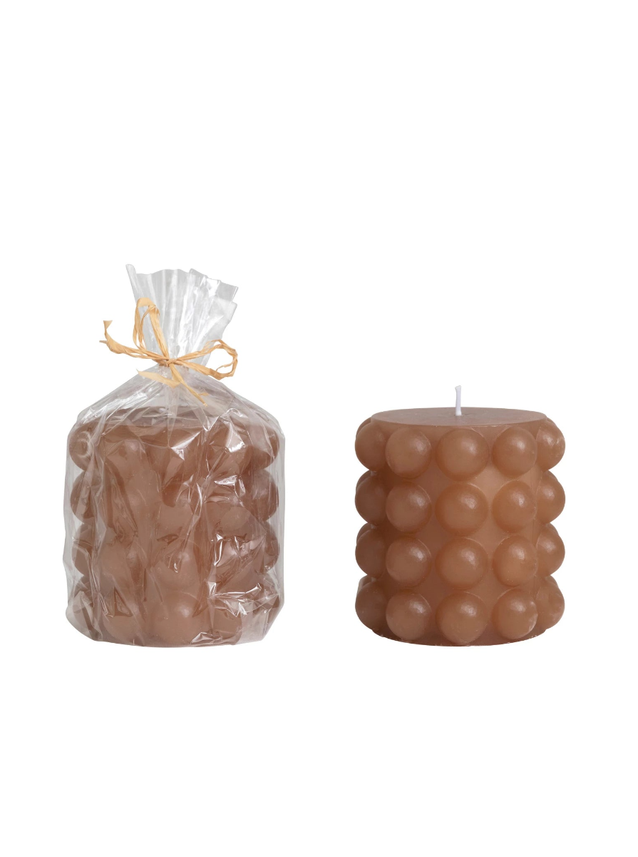 unscented hobnail pillar candle