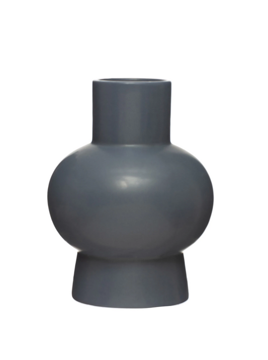 blue stoneware vase