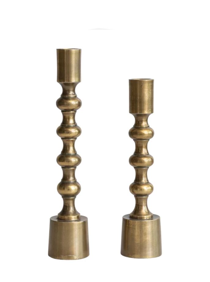 antique gold finish taper holders, 2 sizes