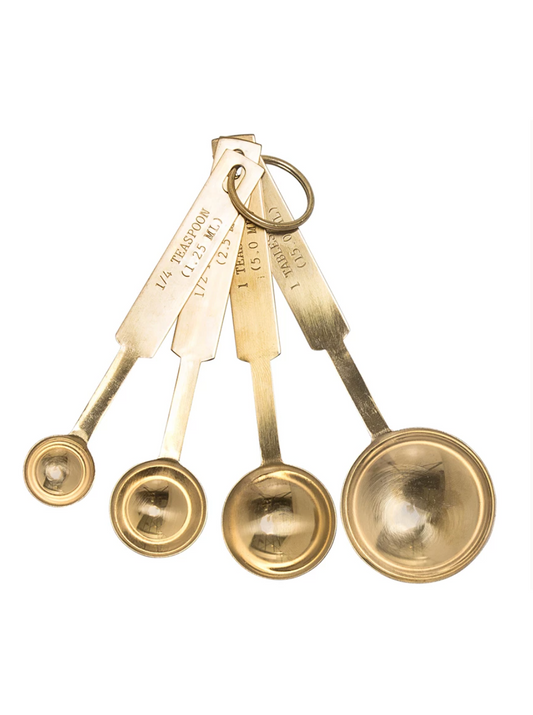 gold measuring spoons, set of 4