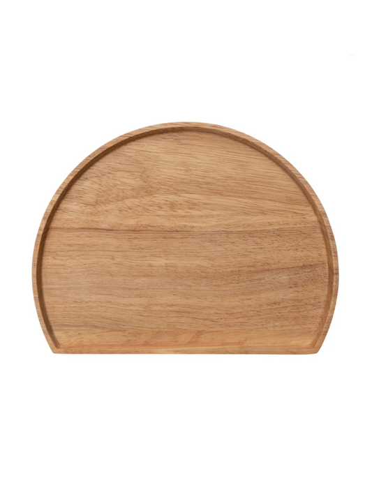 rubberwood semicircle serving board