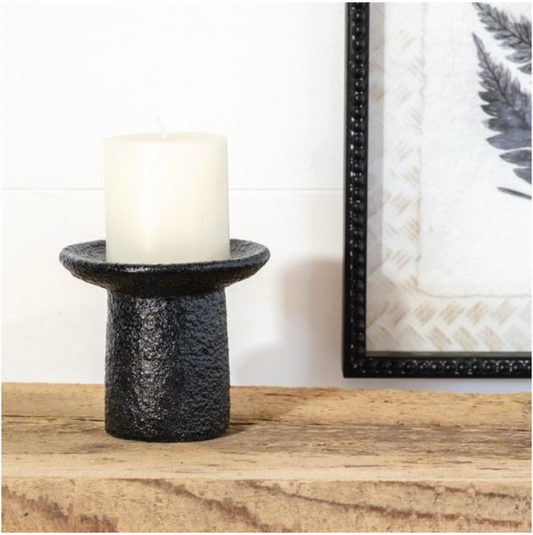Textured Ironshore Candle Holder