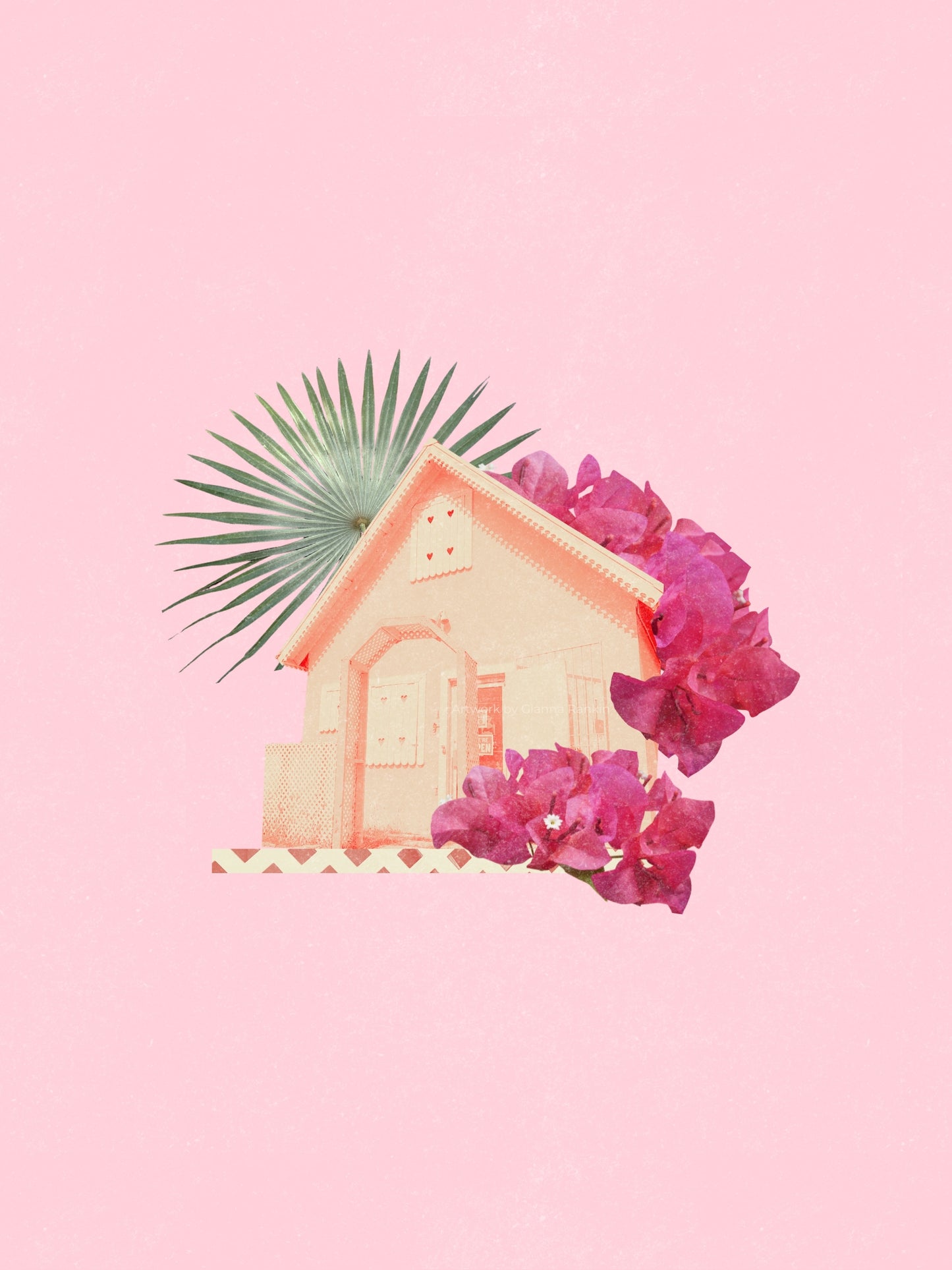 'The Pink House' Collage Print - by Gianna Rankin