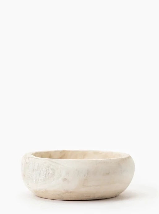 hand-carved paulownia wood bowl