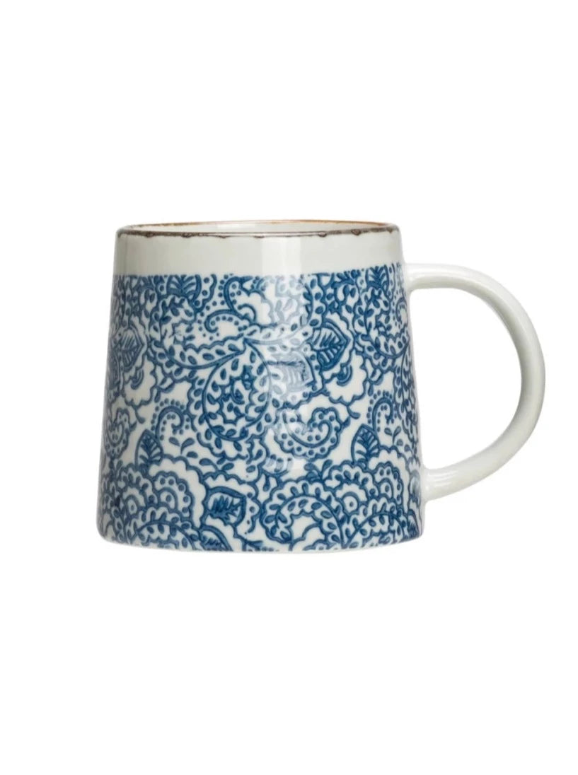 hand-stamped stoneware mug, 3 styles