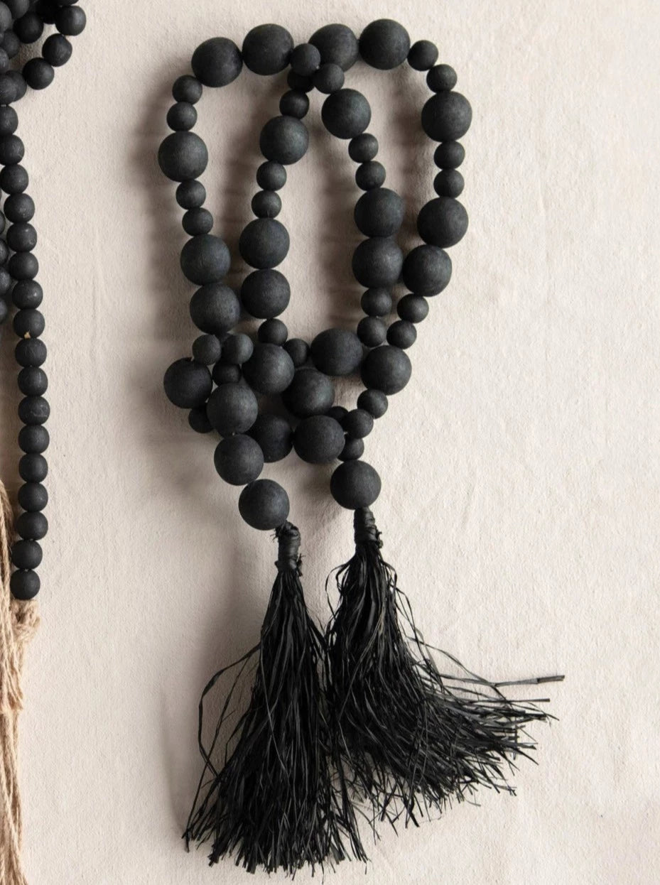 black wood bead garland