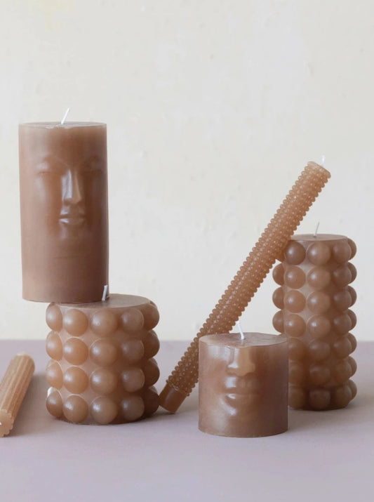 unscented hobnail pillar candle