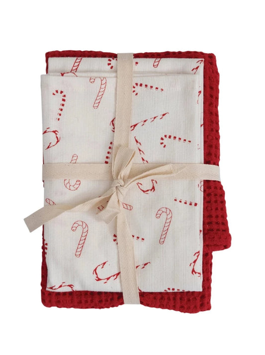 christmas tea towels, set of 2